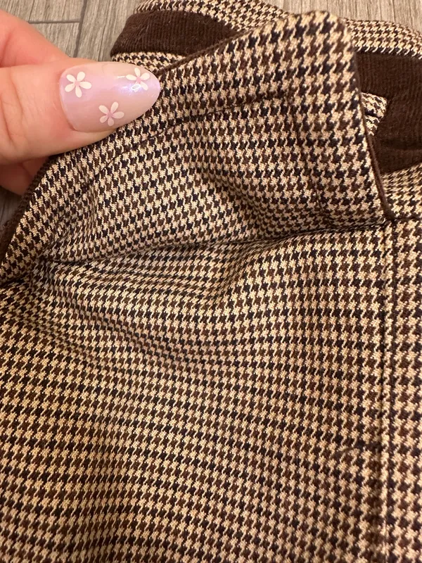 Bebe Houndstooth Pencil Midi Skirt Brown Vintage Size 4 - Image 4