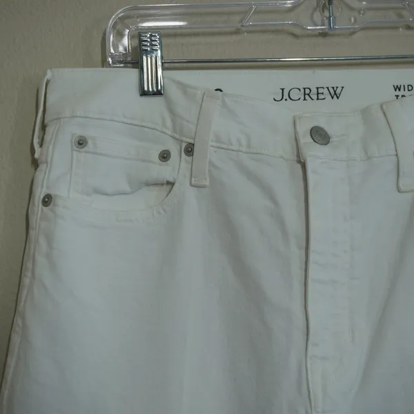 J. Crew Size 29 Wide Leg Trouser Jeans White High Rise NEW Casual Coastal - Image 4
