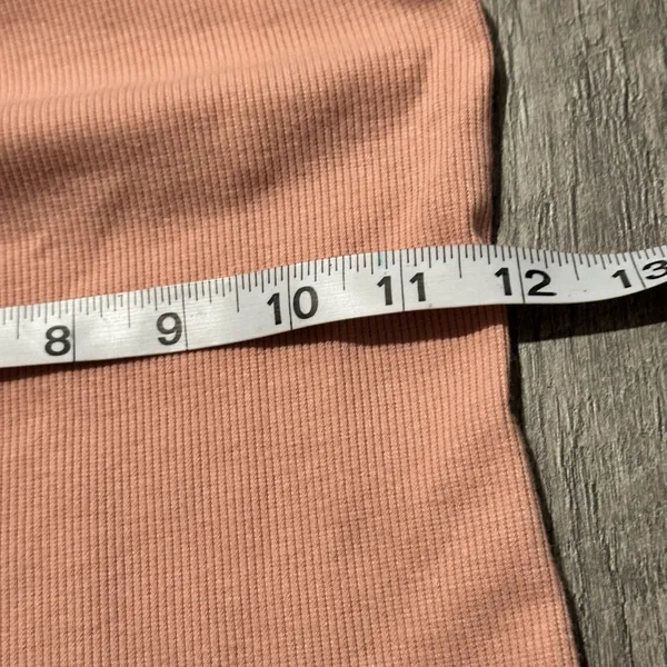 Off Shoulder Sweater Salmon Pink small top comfy asymmetrical design fold over - Image 5