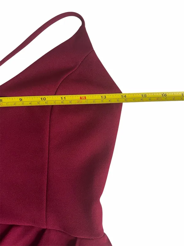 Lulus Forever Your Girl Sz S Wine Red Bodycon Mini Strappy Wrap Dress - Image 9