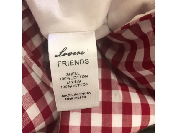 Lovers and Friends Gingham Red One Shoulder Mini Dress M - Image 15
