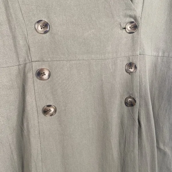 Umgee Cotton‎ Midi Maxi Dress Women's Large Pin Tuck Sleeves Buttons Lagenlook - Image 4