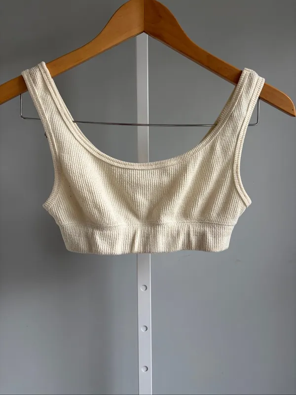 SKIMS Waffle Scoop Bralette Cream Size Small - Image 2
