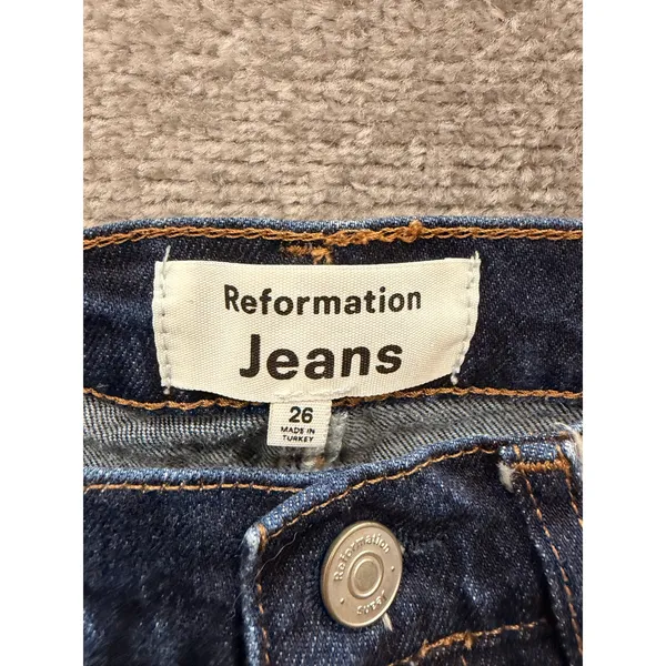 Reformation Womens Jeans 26 Aegean Peyton High Rise Bootcut Dark Wash Denim - Image 3