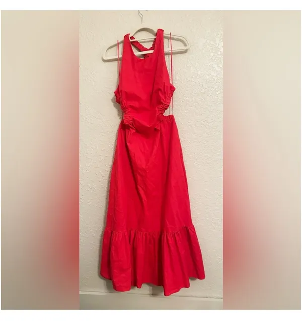 ASTR The Label dress size large red linen cotton blend - Image 2