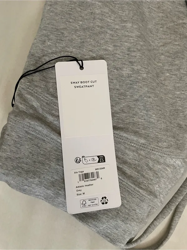 Alo NWT Sway Boot Cut Athletic Heather Gray Sweatpants Size M - Image 6