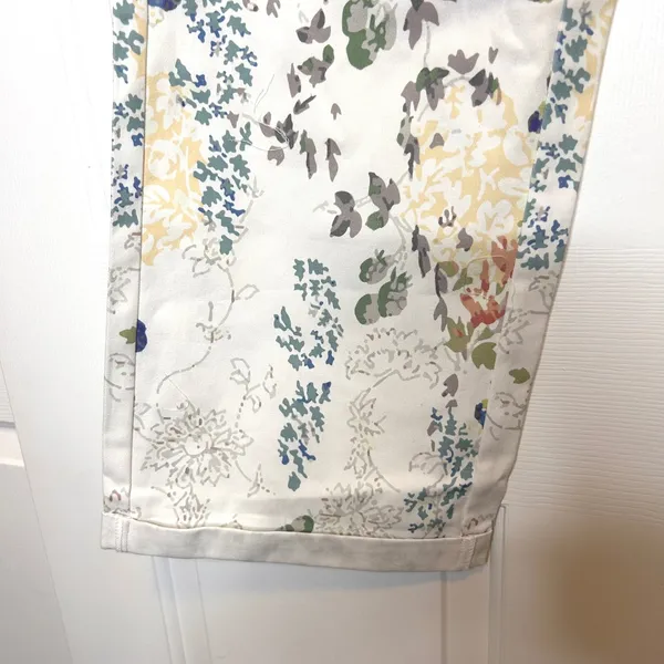 Lulus NWT Garden Cutie Ivory Floral Cotton‎ Twill High Rise Wide Leg Pants XS - Image 3