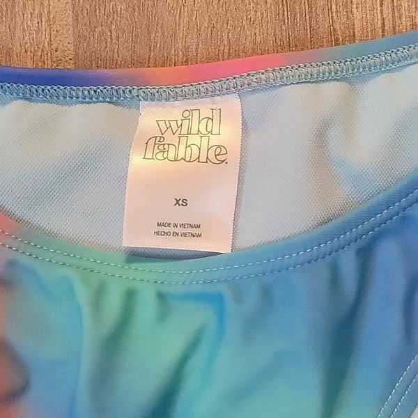 Wild Fable bandeau style top and cheeky bikini bottoms, multi color. - Image 2