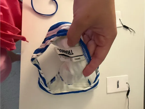 triangl swimwear Blue & White Striped Bikini Top - Image 4