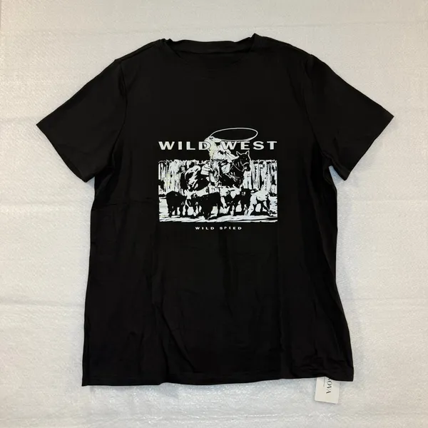 “Wild West” Cowboy Graphic Tee Vintage Western T-Shirt Size Medium NEW - Image 7