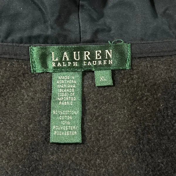 Lauren Ralph Lauren Hoodie Womens XL Gray Full Zip Snap‎ Front Jacket - Image 4