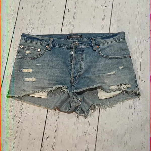 Abercrombie and Fitch blue denim shorts - Image 2