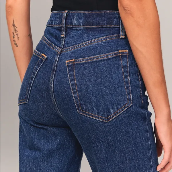 Abercrombie & Fitch Dark Blue Straight Leg Jeans - Image 3