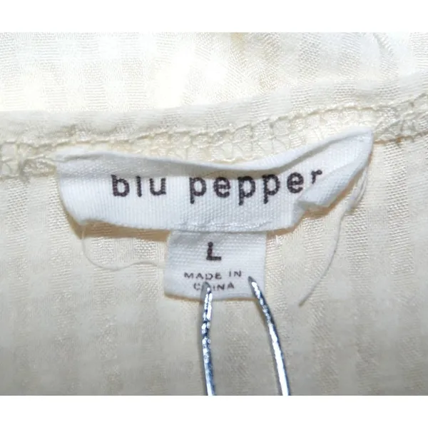 Blu Pepper Embroidered Peasant Top Ruffle Sleeve Size L Babydoll Boho Festival - Image 7