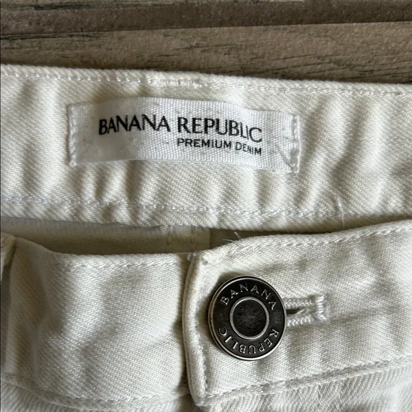 Banana Republic White Distressed Boyfriend Jeans - Image 2