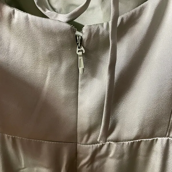 Azazie Dusty Sage A-Line Satin Maxi Dress NWT Size A16 - Image 8