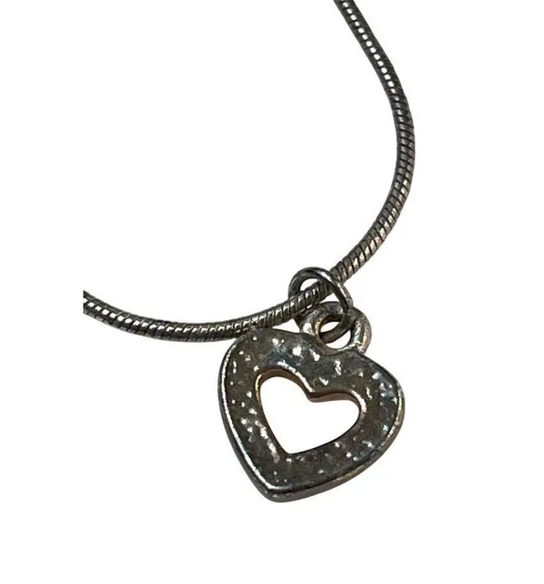 Sterling Silver Silver Heart Charm Bracelet With Thin Chain For Women A200 - Image 4