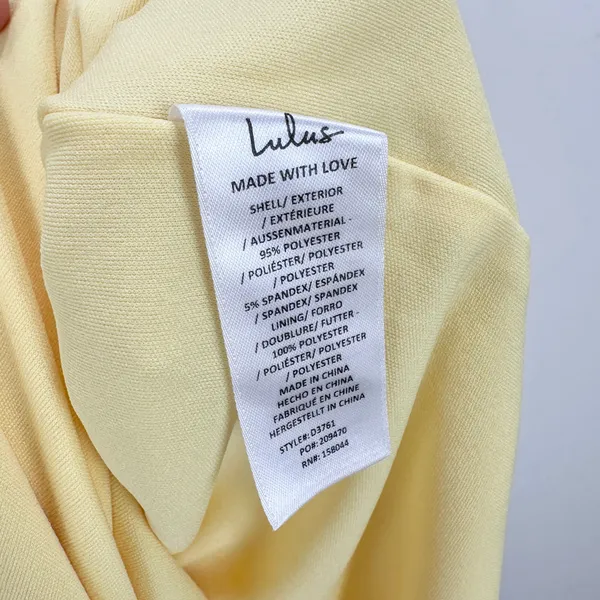 Lulus Twist and Make Up Light Yellow One-Shoulder Bodycon Midi Dress XS NWT - Image 11