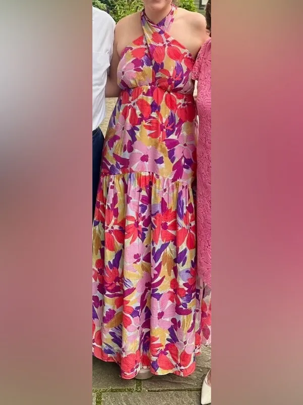 Colorful Floral Maxi Dress Pink Size 8 - Image 7
