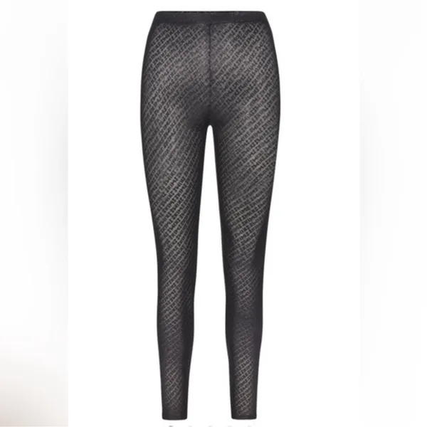 SKIMS‎ Signature Logo Foil Print Mesh Leggings black small - Image 2