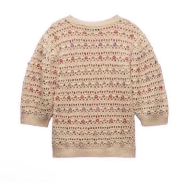 Zara Beige Beaded Sweater(Size Small) - Image 4