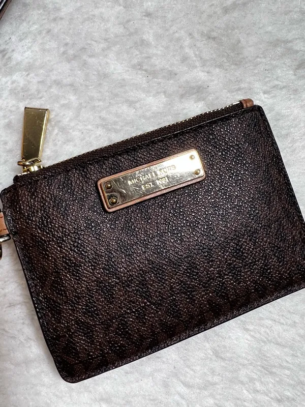 MICHAEL Michael Kors Signature Monogram Coin Purse Wristlet - Image 3