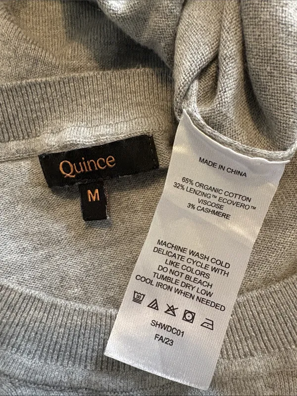 Quince Medium Light Gray Cotton Cashmere Thin Long Sleeve Crewneck - Image 4
