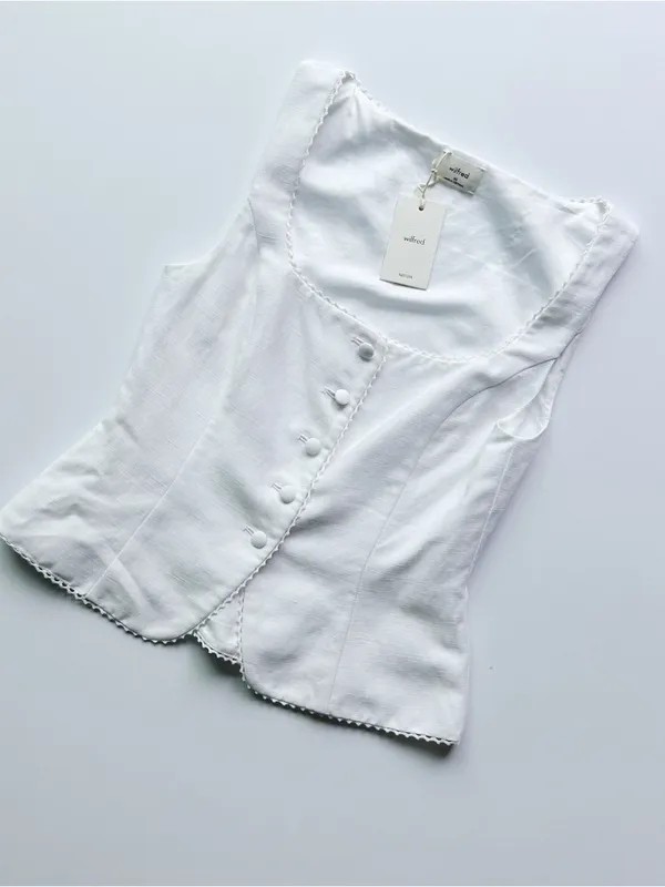 Aritzia Wilfred Octavo Bustier - CruiseLinen™ White Top Vest - Image 9