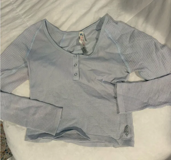 light blue Free People Long Sleeve Athletic Top - Image 2