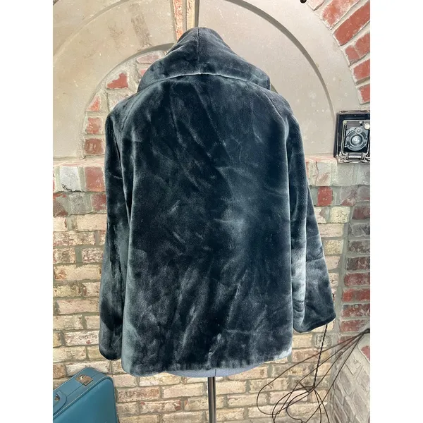 Faux fur coat black Size XL - Image 6