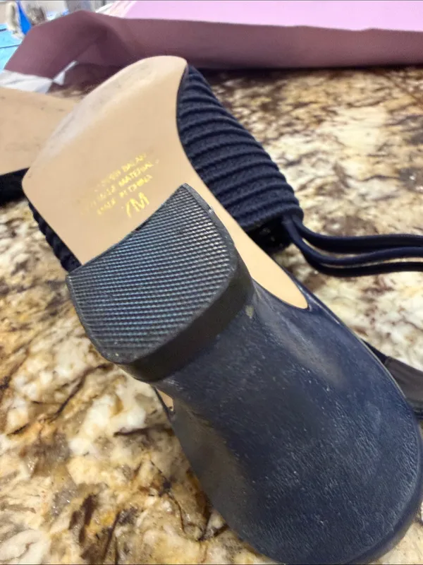 Women’s Navy Woven Slip-On Shoes - Image 7