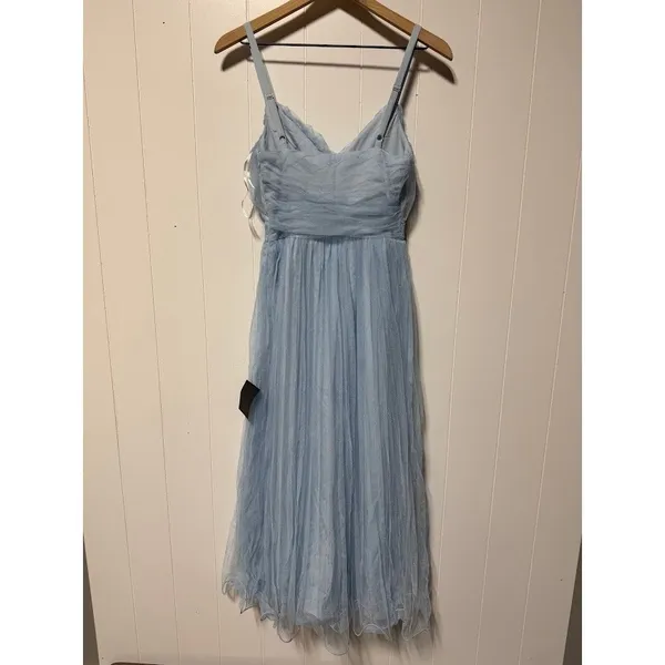 Lulus‎ Baby Blue Tulle Bridesmaid Formal Evening Gown XS - Image 6