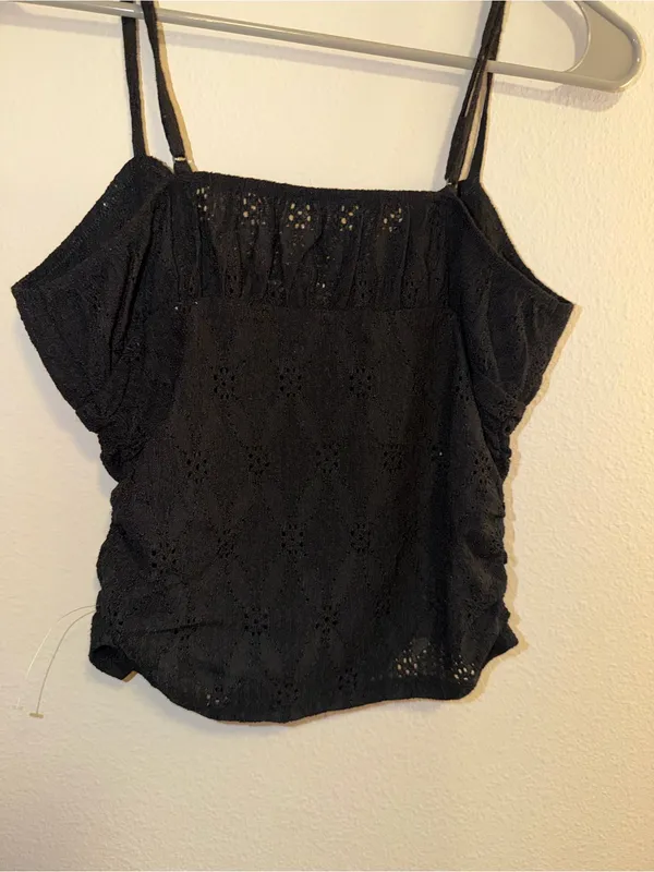 American Eagle Outfitters Black Eyelet Camisole Tank - Image 4