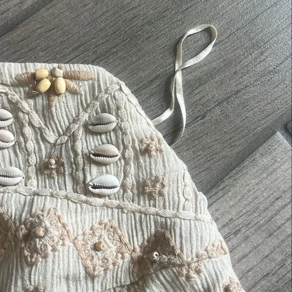 Zara Cream Sleeveless Embellished Bustier Top - Image 4