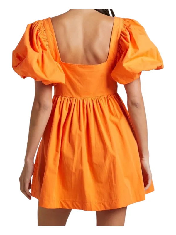 Showpo Orange Puff Sleeve Mini Dress Babydoll Tennessee Game Day 6 - Image 2