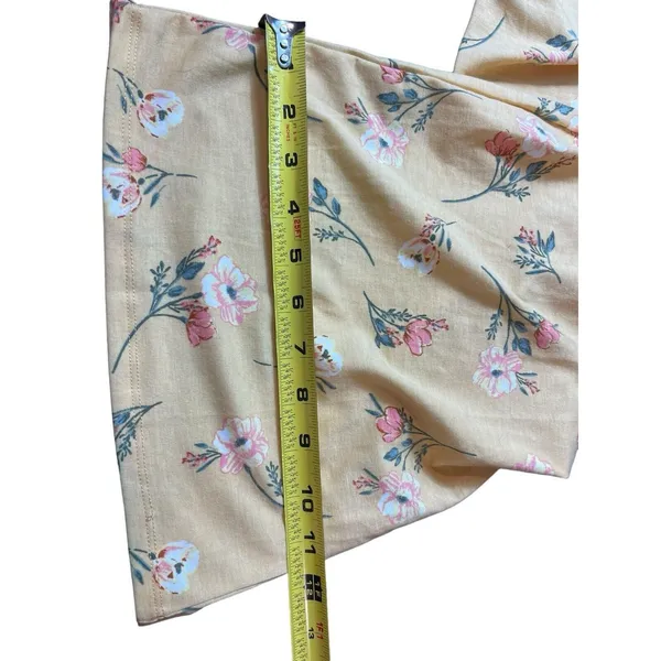 No Boundaries Yellow Floral Smocked Tie Front Back Cut Out Summer Jumpsuit L NWT - Image 8