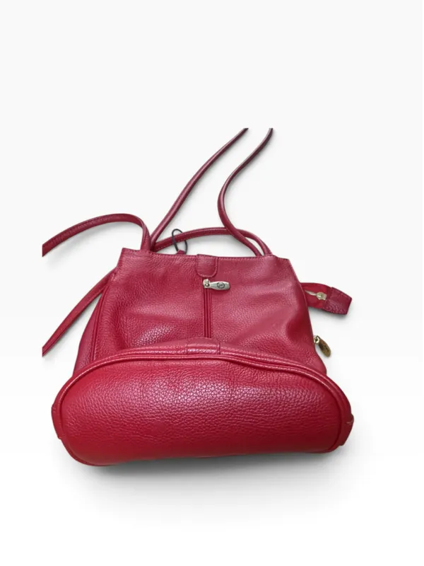 COVETED RETRO ITALIAN LUXE Valentina Cherry Red Leather Shoulder bag - Image 9