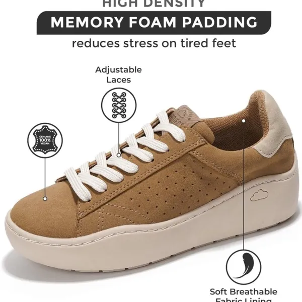 Chic Tan and Beige Women's Sneakers Size 8 - Image 11