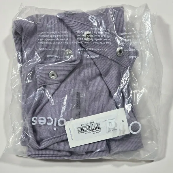 Outdoor Voices Earl Grey Ribbed Cardigan XS Snap Front‎ Long Sleeve Athleisure - Image 9