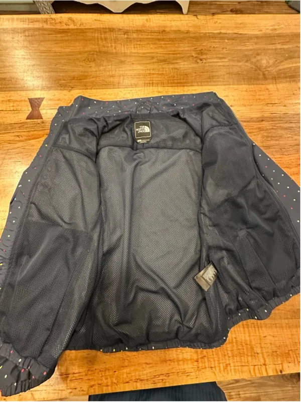 The North Face Women's Windbreaker Polka Dot Jacket Navy Blue Full Zip Size S - Image 10