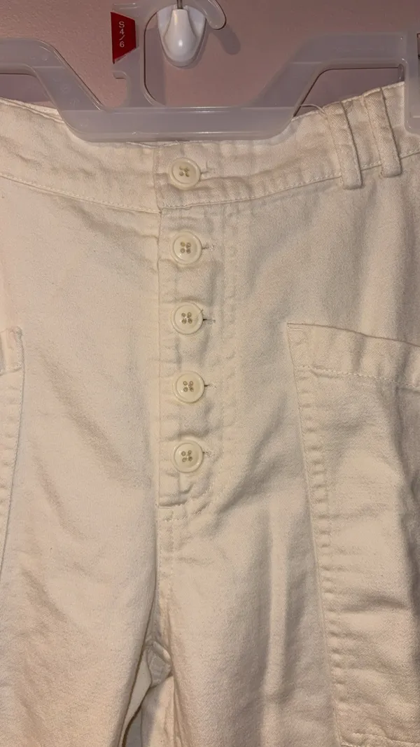 Urban Outfitters Cream Button Fly High Rise Pants - Image 2