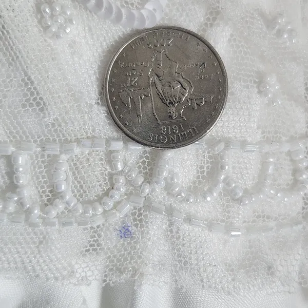 Lulus White Mermaid Beaded Wedding Dress NWT Size Small Sequined Wedding Gown - Image 11