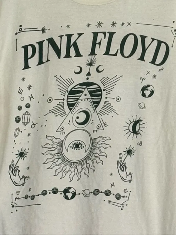 PINK FLOYD Graphic Band Tee M 20” p2p Cream/Black EUC - Image 4