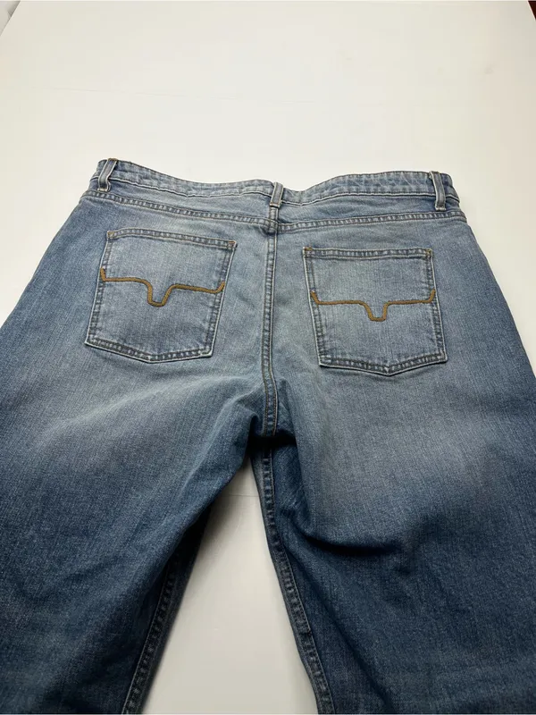 Kimes Ranch Mia 16 / 34 Blue Denim Jeans High Rise Relaxed Straight Leg Western - Image 11