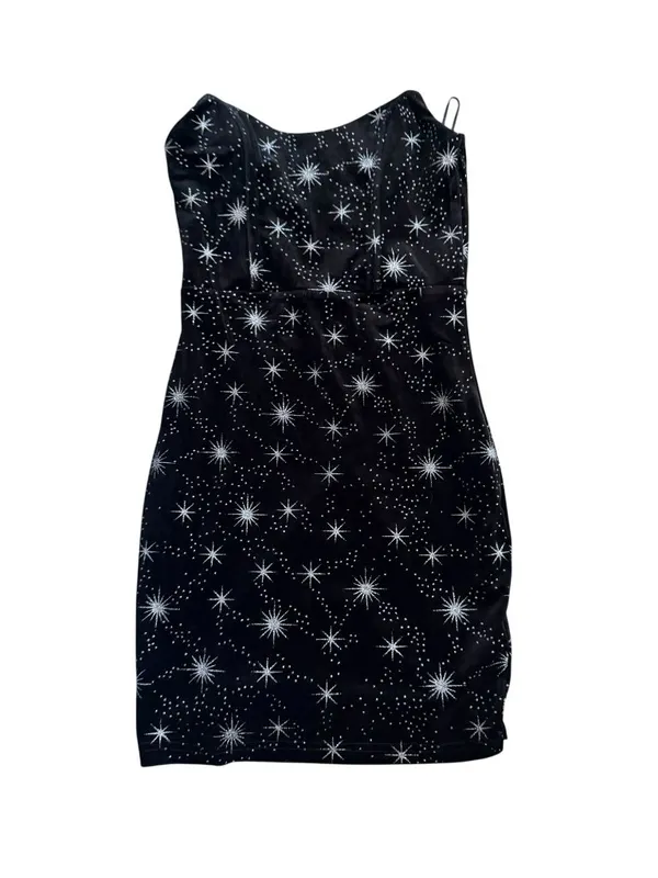 SUPERDOWN Black Silver Sparkle Velvet Strapless Dress Size XS NEW NWT - Image 7