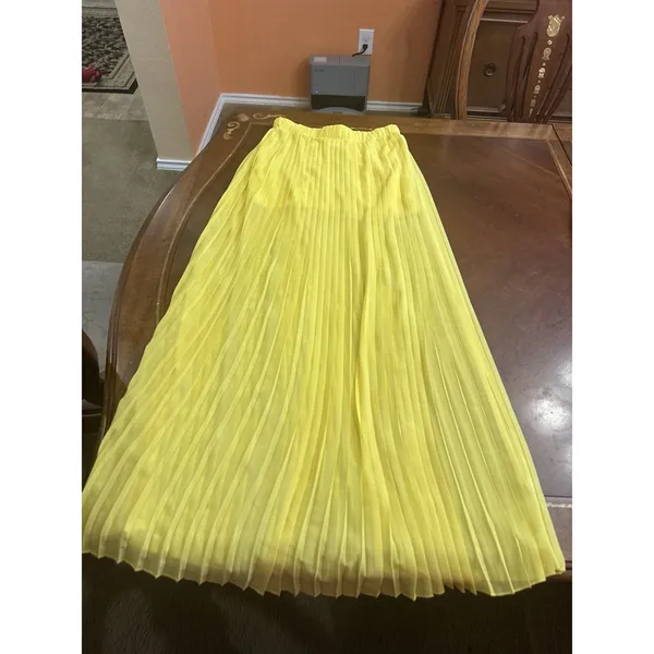 Papaya Pleated Skirt Size M Made In USA - Image 12