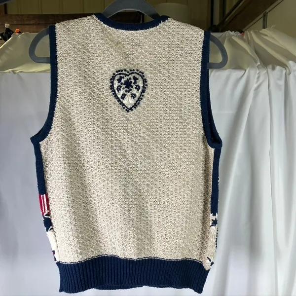 Vintage Christopher Banks Womens Small Knit Sweater Vest Embroidered Americana‎ - Image 8