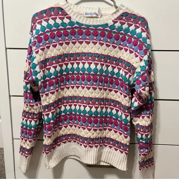 Vintage Pattern Multicolor Sweater - Image 2
