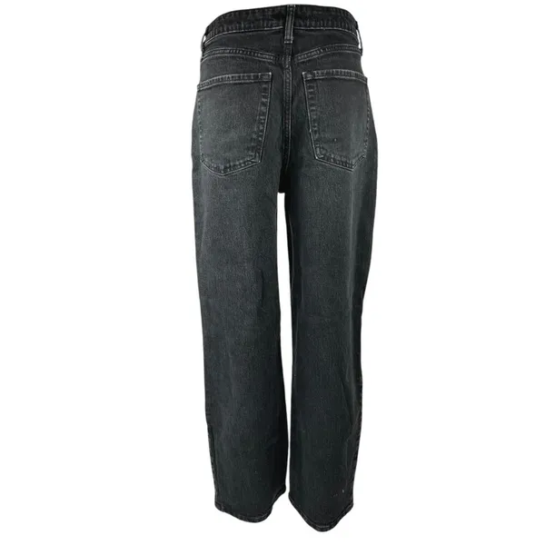Wild Fable Black Highest Rise Baggy Distressed Straight Denim Jeans Pants Sz 28 - Image 3