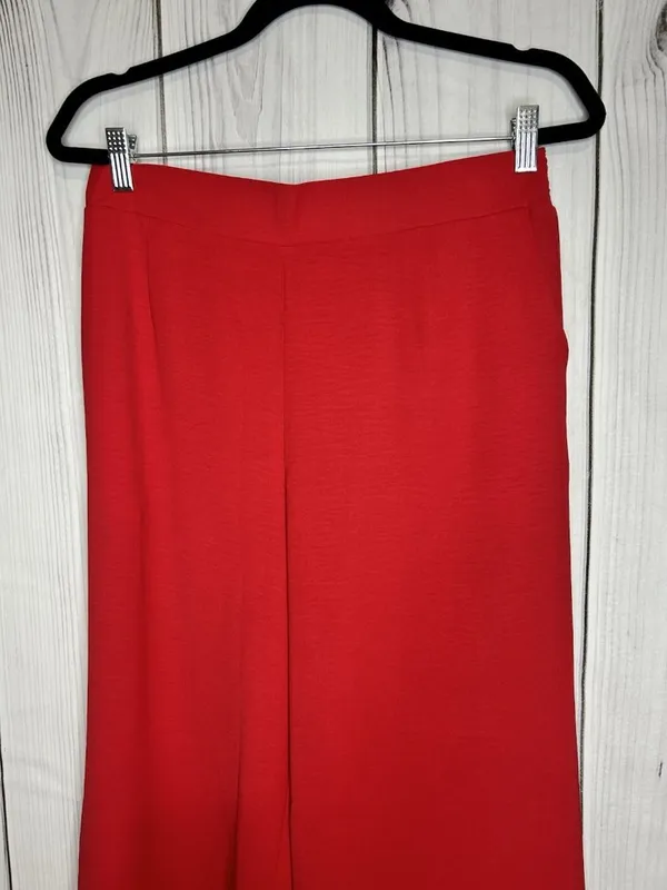 Jodifl Red Pants Sz Large (32x27) Wide Leg Elastic Waist Pockets - Image 2